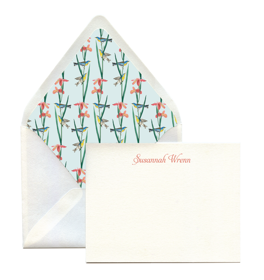 Birds & Iris Personalized Stationery
