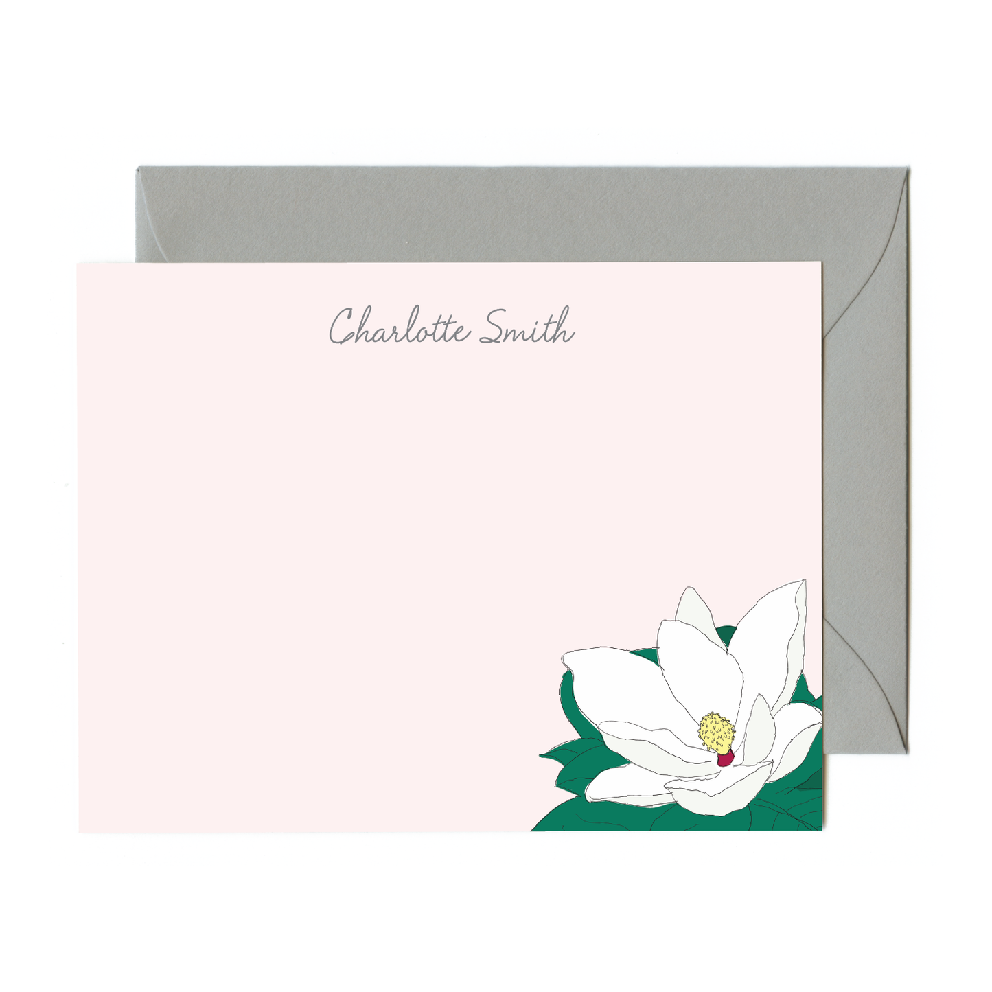 Personalized Magnolia Stationery Set